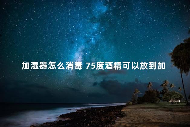 加湿器怎么消毒 75度酒精可以放到加湿器里吗